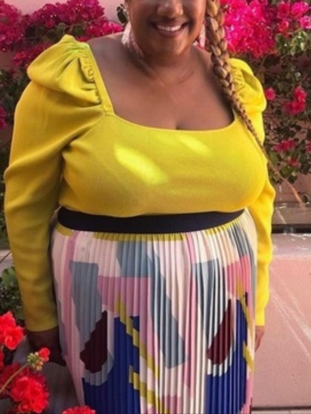 Bright Yellow Puff-Sleeve Top